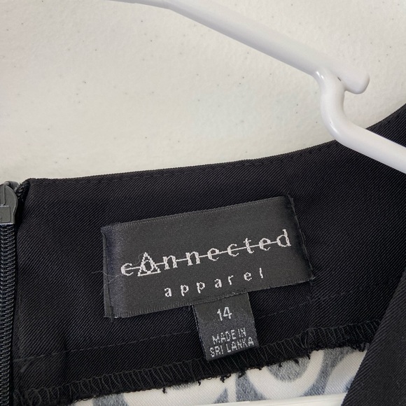 NWOT | Connected Apparel women’s sleeveless black white patterned zip dress — 14 - Picture 5 of 6